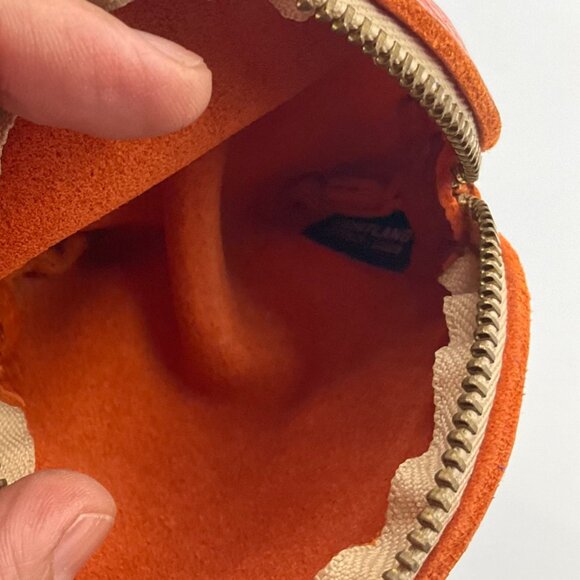 Portland Leather Goods Fortune Cookie Pouch Keychain Orange Leather Boho - Picture 9 of 16